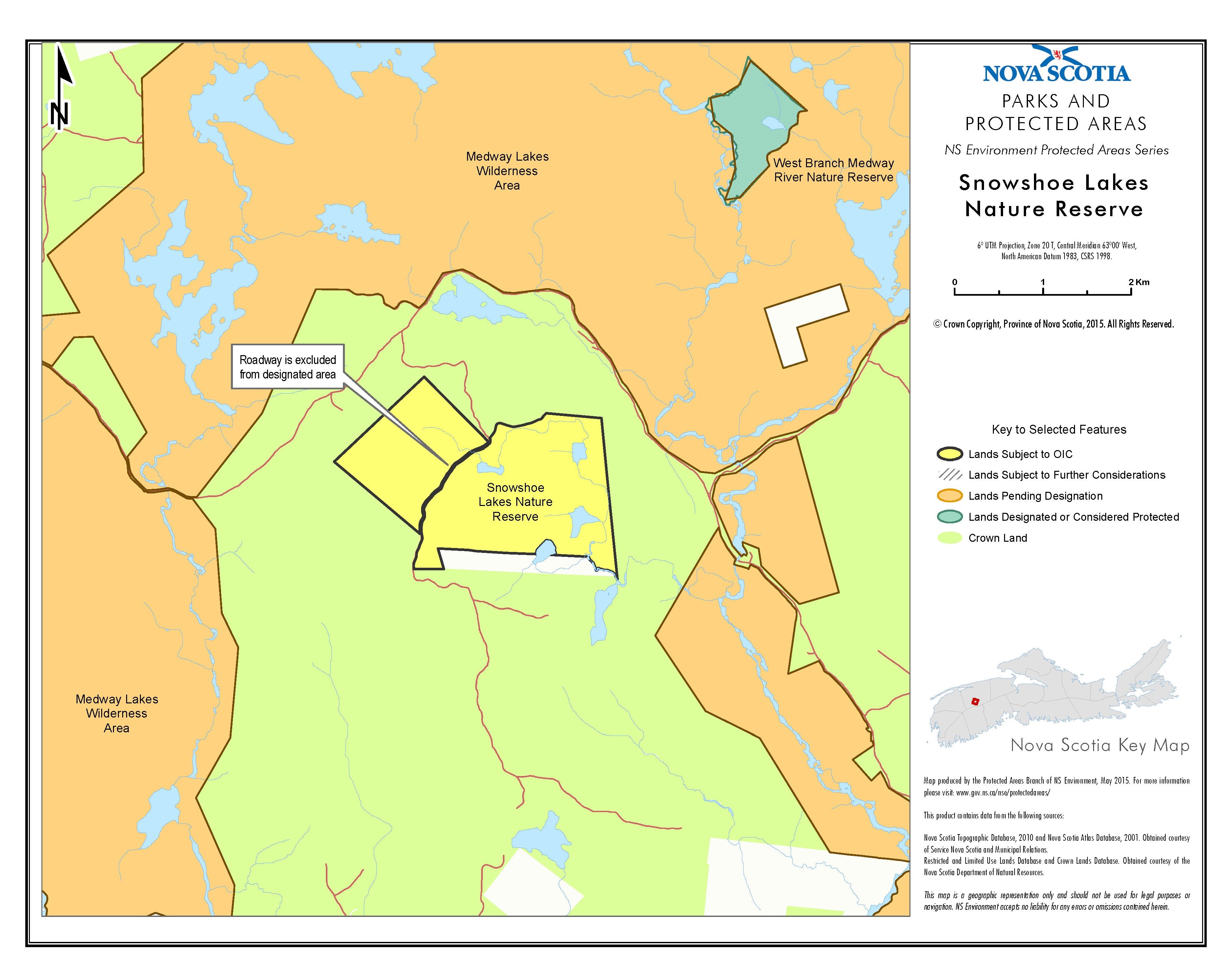 Approximate boundaries of Snowshoe Lakes Nature Reserve